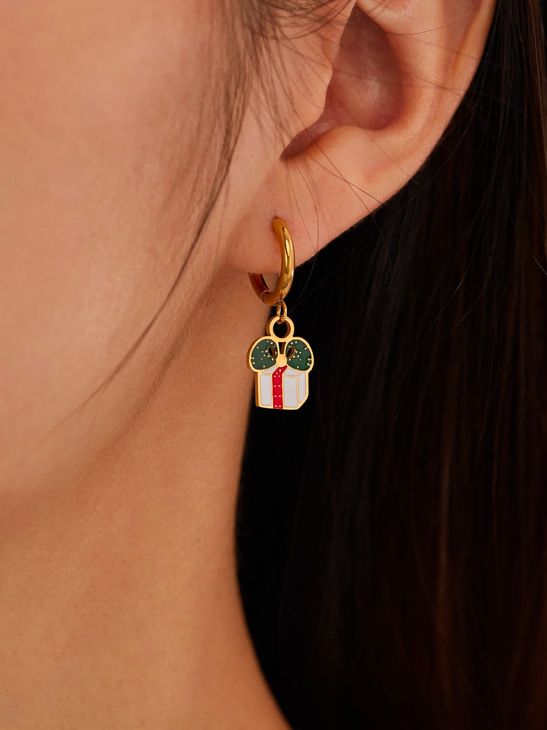 Christmas Gift White Earrings