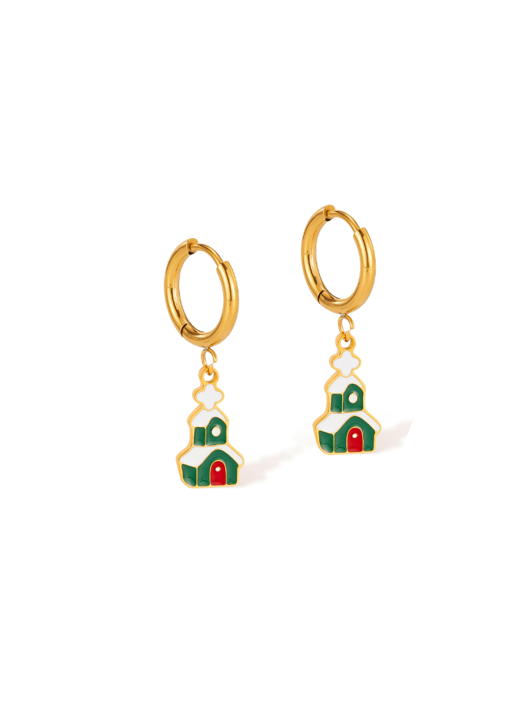 Christmas House Earrings