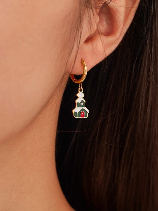 Christmas House Earrings