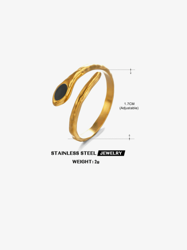snake ring, gold adjustable ring