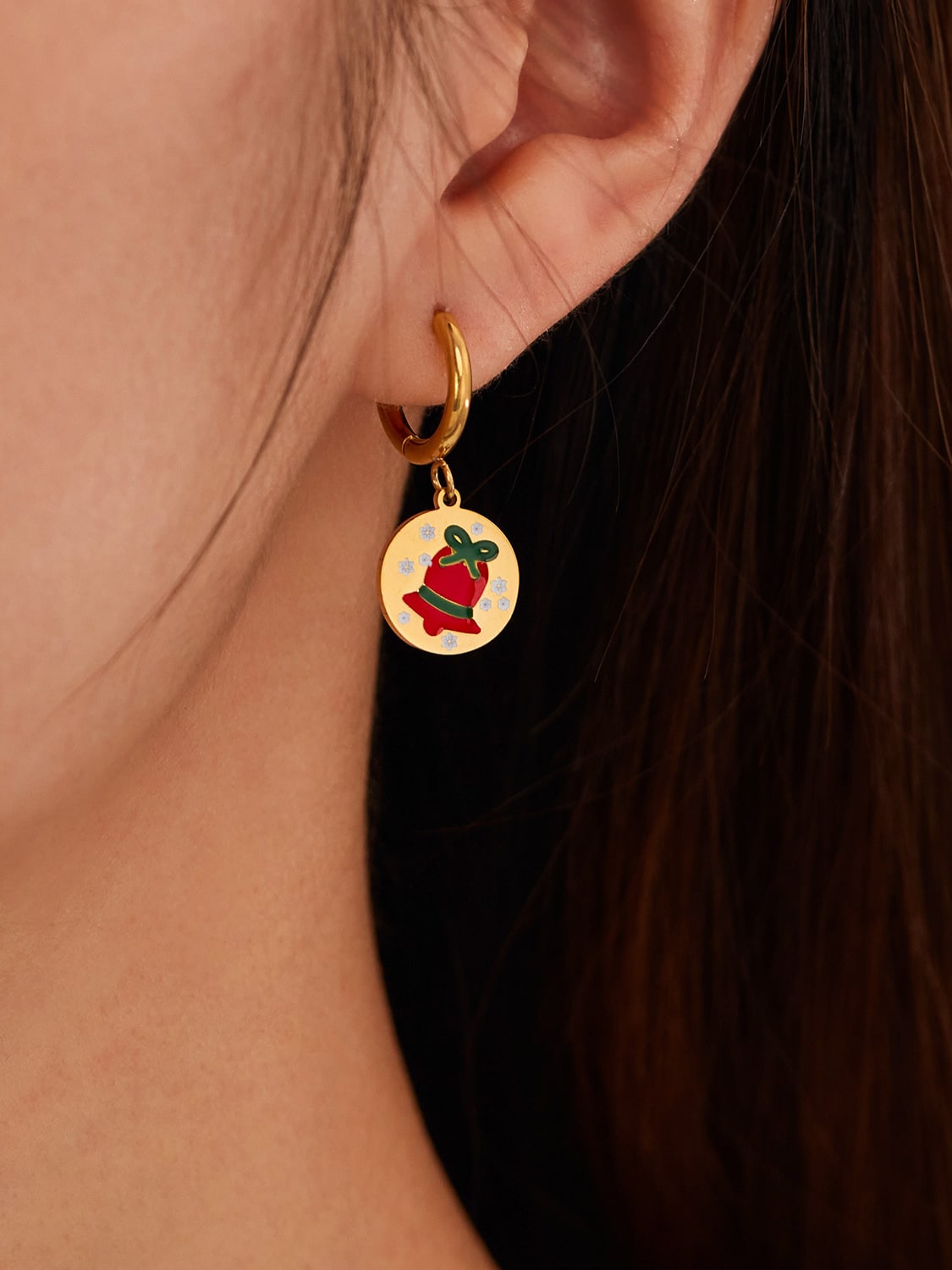 Christmas Bells Circle Earrings